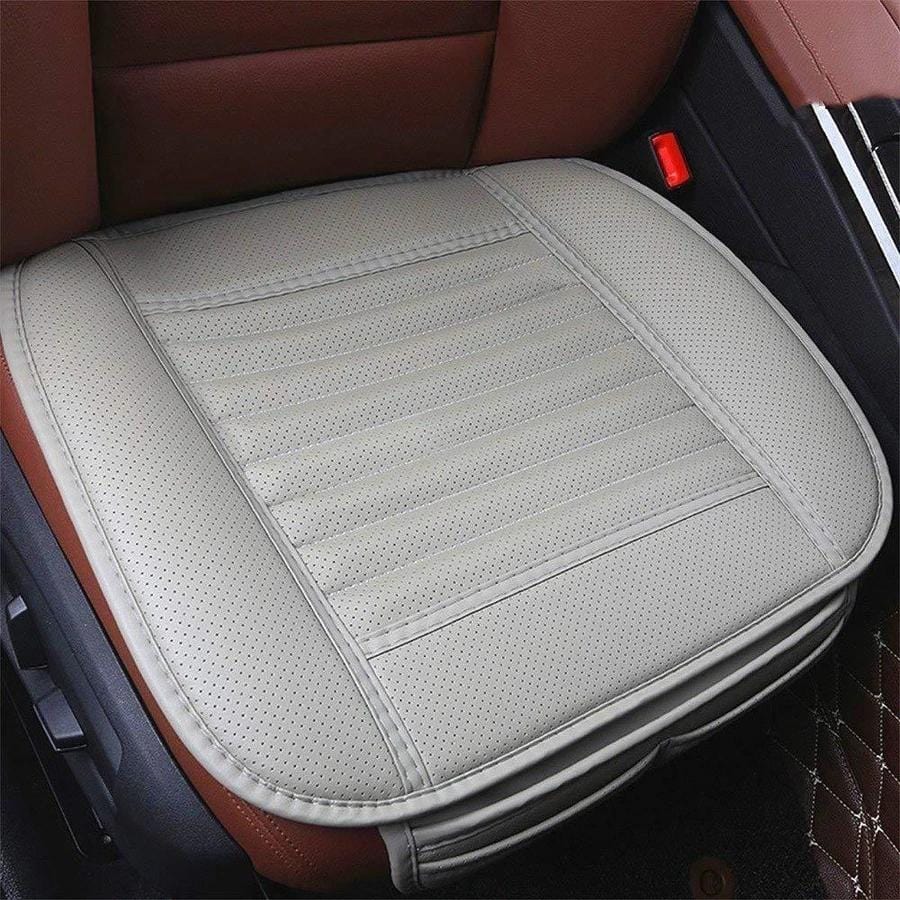 Universal Car PU Leather Front Seat Cushion w/ Bamboo Charcoal